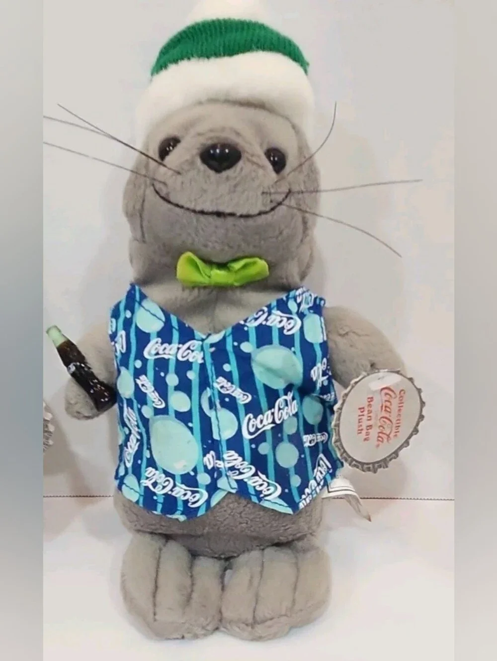 Coca Cola Gray Plush Seal Collectible, Lot Of 2